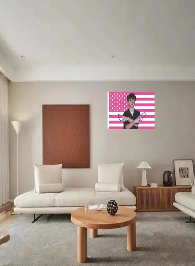 MAGJIUKE Walker Celebrity American Flag Tapestry - 3x5 Ft Outdoor, Pink Scobell USA Wall Polyester Banner for Bedroom - Image 5